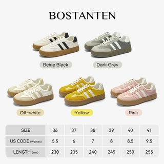 BOSTANTEN รองเท้าผ้าใบ GAT สไตล์มินิมอล แพลตฟอร์มเพิ่มความสูง ทรงสวยขาเรียว พื้นนุ่ม ใส่สบาย กันลื่น แมทช์ง่ายทุกลุค