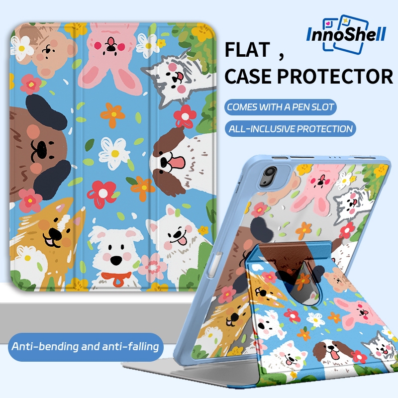 InnoShell จัดส่ง 24 ชั่วโมง 360° เคสหมุนได้สําหรับ iPad Gen9, Gen8, Gen7, Gen10/Gen11, Pro11 2018 2020 2022, Air4/Air5, Air7, Air6 เคสป้องกัน iPad