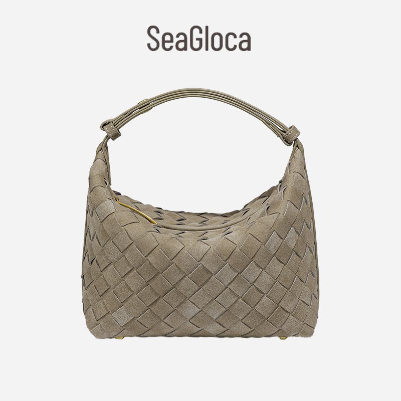 SeaGloca  กระเป๋าหิ้วสตรี ทรงบ็อกซ์สานด้านมะท์ มินิสุดเก๋ อเนกประสงค์ 2047