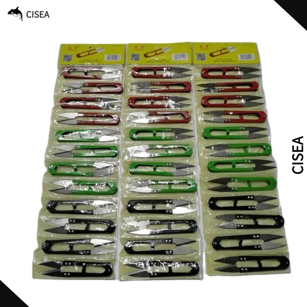 CISEA F399 กรรไกรเส้นด้าย Tricolor Cross Stitch u-Shaped กรรไกรขนาดเล็ก Tailoring ด้ายตัดสายตกปลาตัดอุปกรณ์ตกปลาอุปกรณ์ตกปลา ราคาถูก Shopee Lazada
