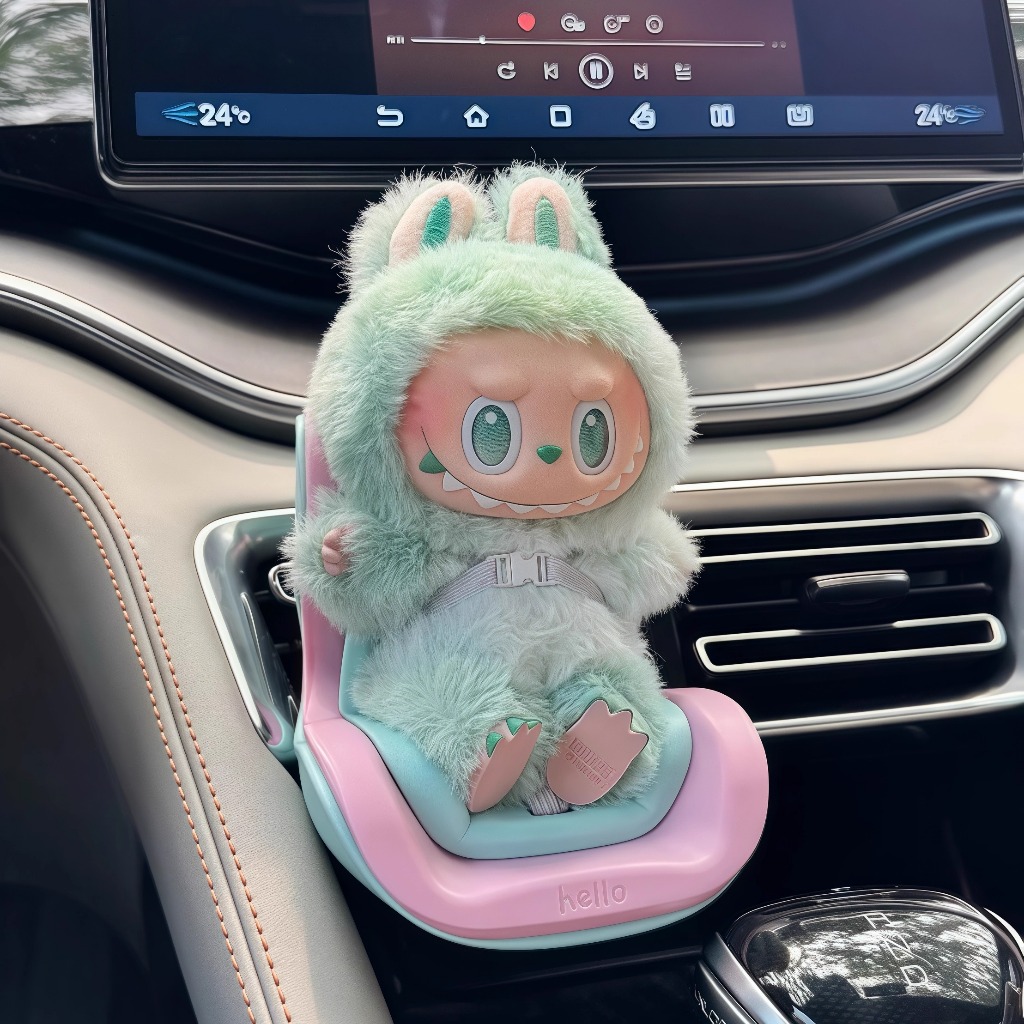 Lafufu Car Seat Safe Holder, Dashboard Air Vent Mount, Plush Toy Car Accessory, 4 สี Car Organizer, 