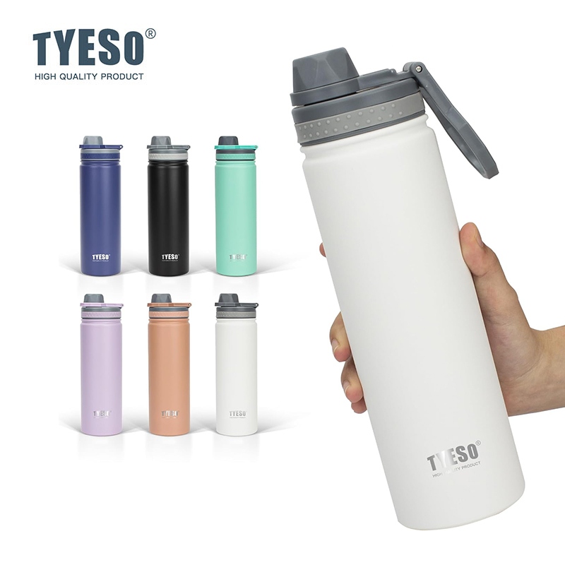 TYESO TS-8706B TS-8709B กระบอกน้ำสแตนเลสสูญญากาศ เก็บความร้อน-เย็น กันรั่ว พร้อมหูหิ้ว ขวดน้ำพกพา 600ml / 750ml