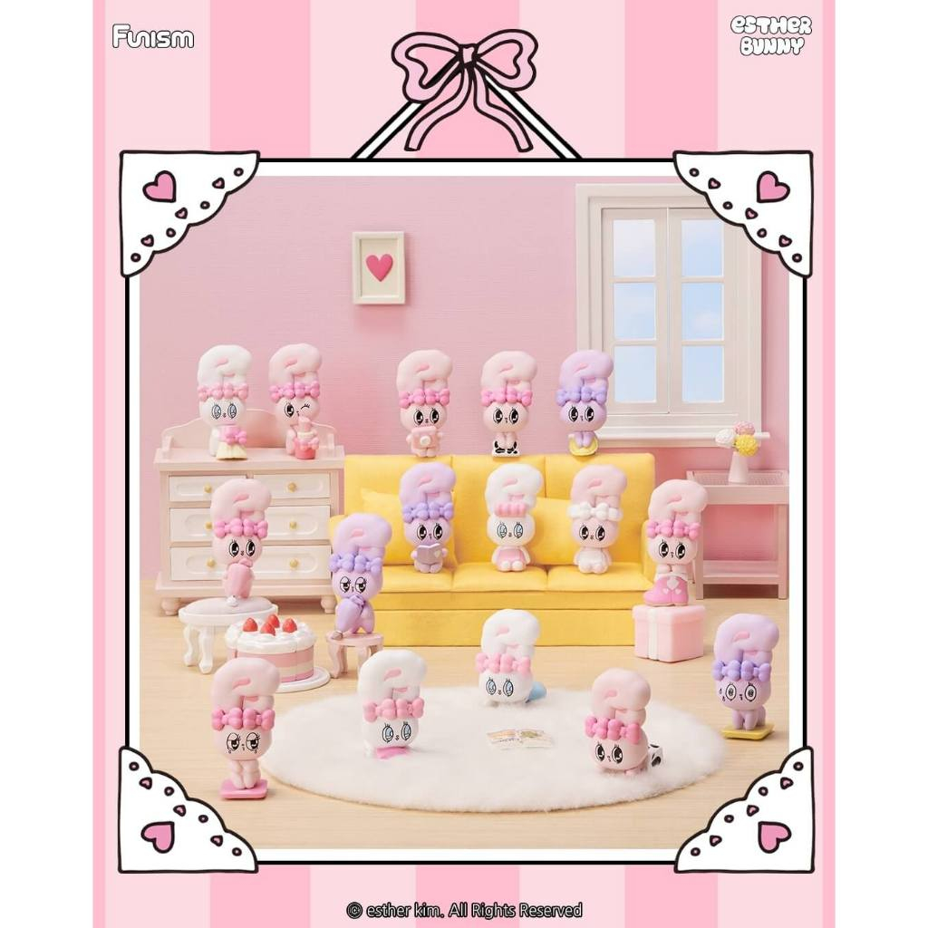 FUNISM Esther Bunny Little Vlog Series Bunny Face Blind Box Action Figure ของขวัญน่ารักสําหรับเด็กวันเกิด Party Series กล่องตาบอดตัวเลข Action ของเล่นรูปของขวัญวันเกิดของเล่นเด็ก