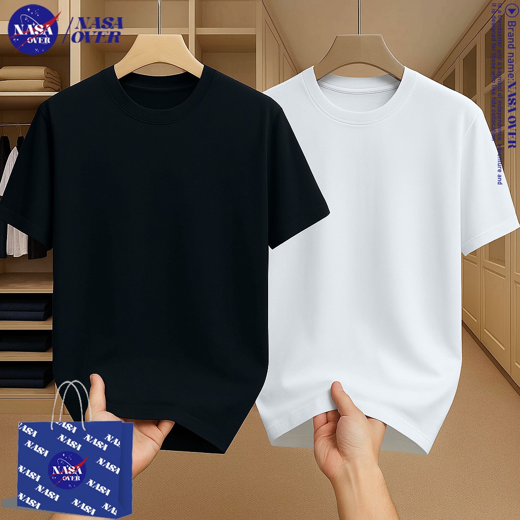 【พร้อมส่ง】🔥NASA ฤดูร้อน ผ้าฝ้ายแท้100% ยูนิเซ็กส์ สีพื้น 🎨 หลวม ลำลอง แมทช์ได้ทุกสไตล์ แขนสั้น เสื้อ