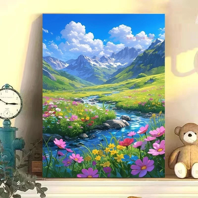 ระบายสีตามตัวเลข เฟรม ระบายสี เฟรมผ้าใบ ระบายสีตามตัวเลข ภาพสวยๆ ของขวัญ diy การทำสมาธิแบบดื่มด่ำ ทิวทัศน์/ผีเสื้อ