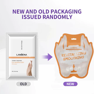 Lanbena Vitamin C Peeling Hand Mask ไวท์เทนนิ่ง ต่อต้านริ้วรอย ให้ความชุ่มชื้นและบํารุงมือ 1 คู่