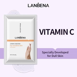 Lanbena Vitamin C Peeling Hand Mask ไวท์เทนนิ่ง ต่อต้านริ้วรอย ให้ความชุ่มชื้นและบํารุงมือ 1 คู่