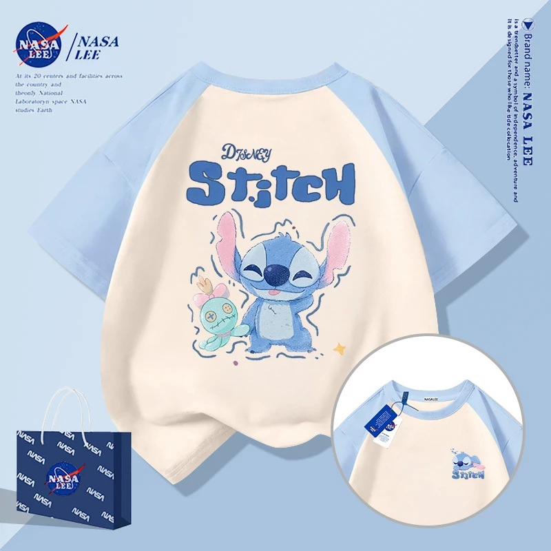 [จัดส่งในวันเดียวกัน] นาซ่า เสื้อยืดผ้าฝ้ายแท้ สไตล์น่ารัก ระบายอากาศและดูดซับเหงื่อดี เหมาะสำหรับทั้งชายและหญิง