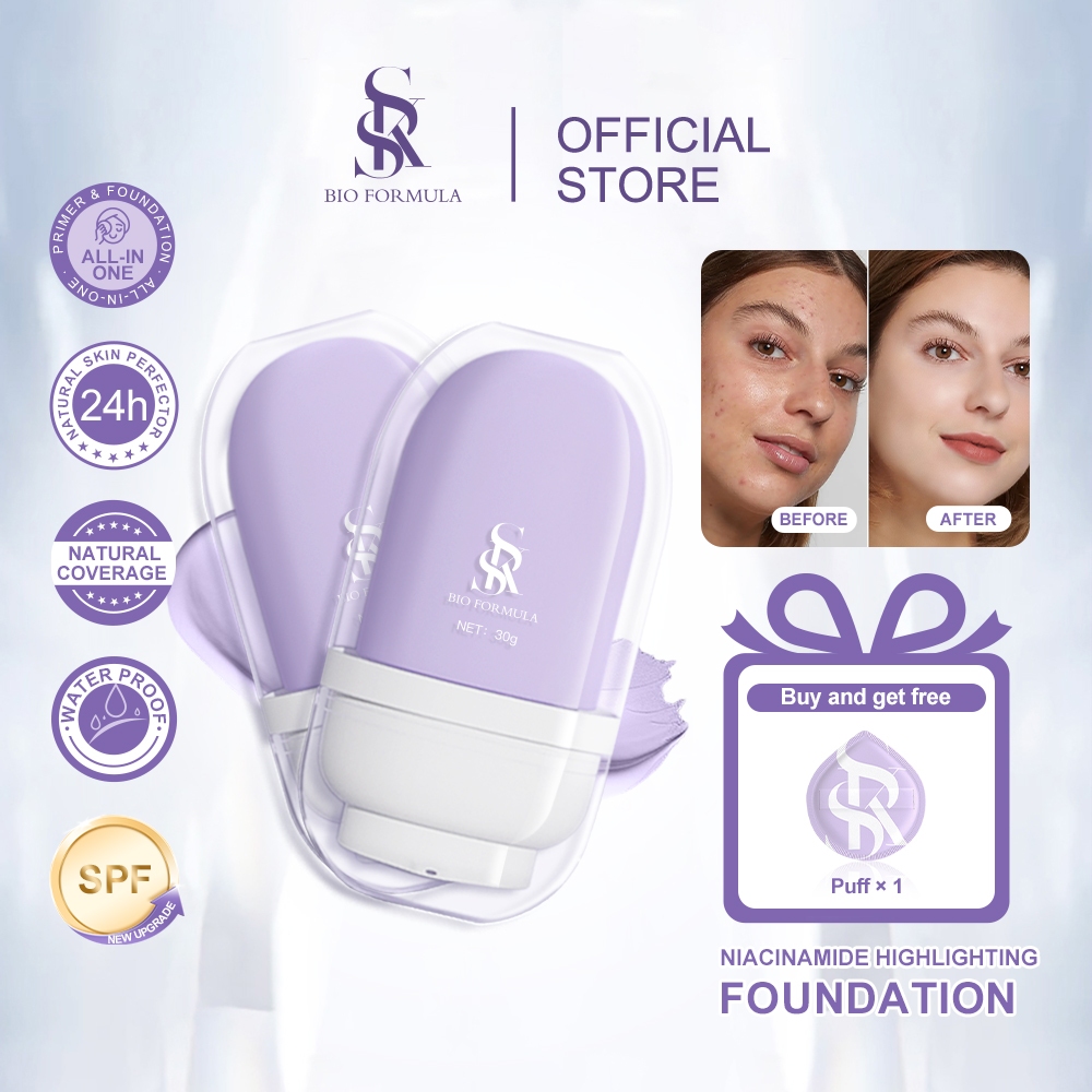 [2 ชิ้น]SKS BIO FORMULA Niacinamide รองพื้นไฮไลท์เปลี่ยนสี เมคอัพหน้า คอนซีลเลอร์ติดทนนาน รองพื้นชนิ
