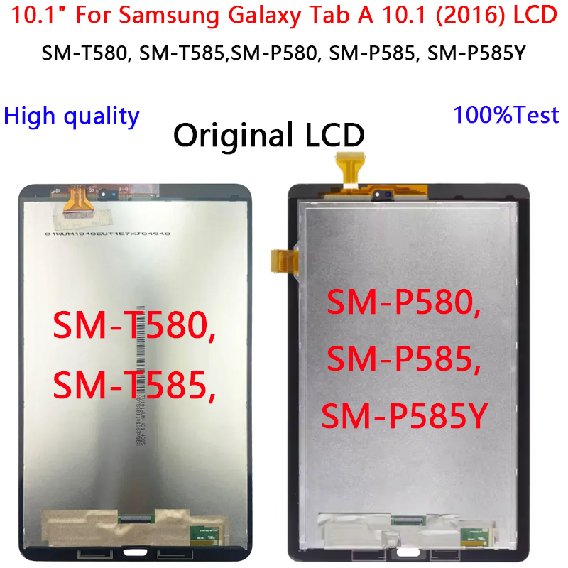 สําหรับ Samsung Galaxy Tab A 10.1 (2016) LCD SM-T580 SM-T585 SM-P580 SM-P585 P585Y จอแสดงผล Touch Sc