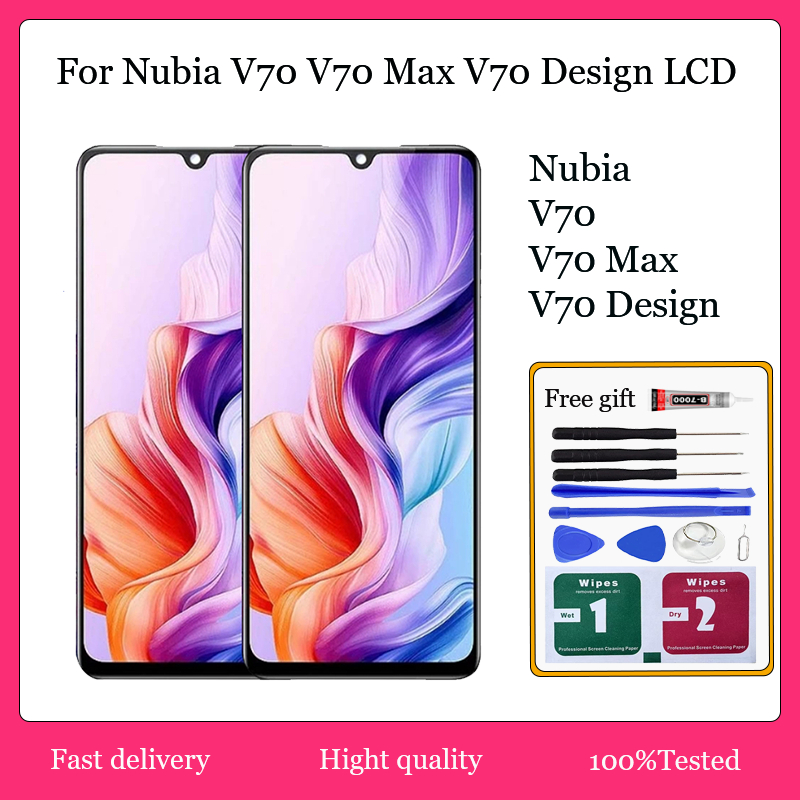 ต้นฉบับสําหรับ Nubia V70 V70 Max V70 ออกแบบหน้าจอ LCD เปลี่ยน