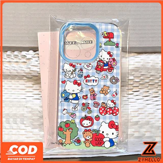 เหมาะสําหรับ OPPO Reno 15F Reno14F Reno14 Pro Reno 13F Reno12 F Reno 11F Reno10 Reno8Z Reno7Z Reno8T Reno5 Reno4 Reno6z ลายสก๊อตสีฟ้าลูกแมว apple tree โปร่งใสกันกระแทก TPU pho