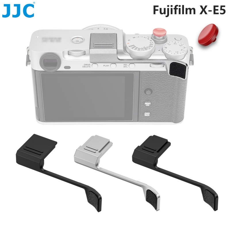 JJC Thumb Grip สําหรับกล้อง Fujifilm X-E5 XE5 พร้อมปุ่มชัตเตอร์, ฝาครอบรองเท้าร้อนอุปกรณ์เสริมด้ามจั