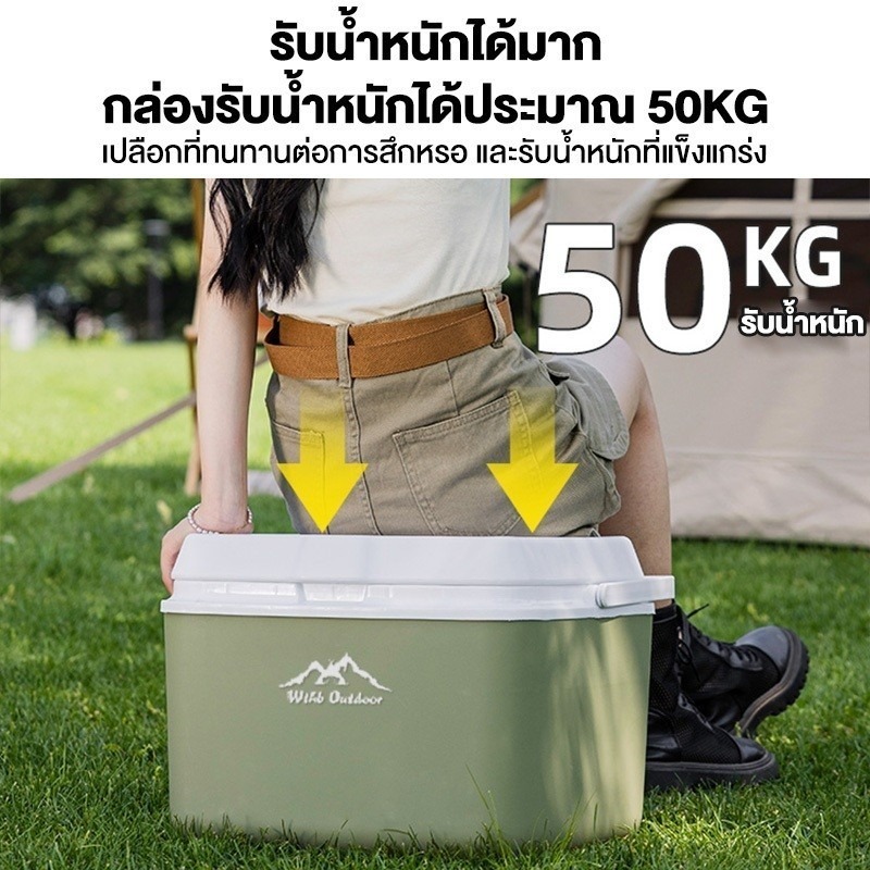 ตู้เย็น 72 ชม.ถังน้ําแข็ง ตู้เย็นพกพา แคมป์ปิ้ง แคมป์ปิ้งกลางแจ้ง กล่อง ความจุ 6ล/10ล/16ล - รูปที่ 2