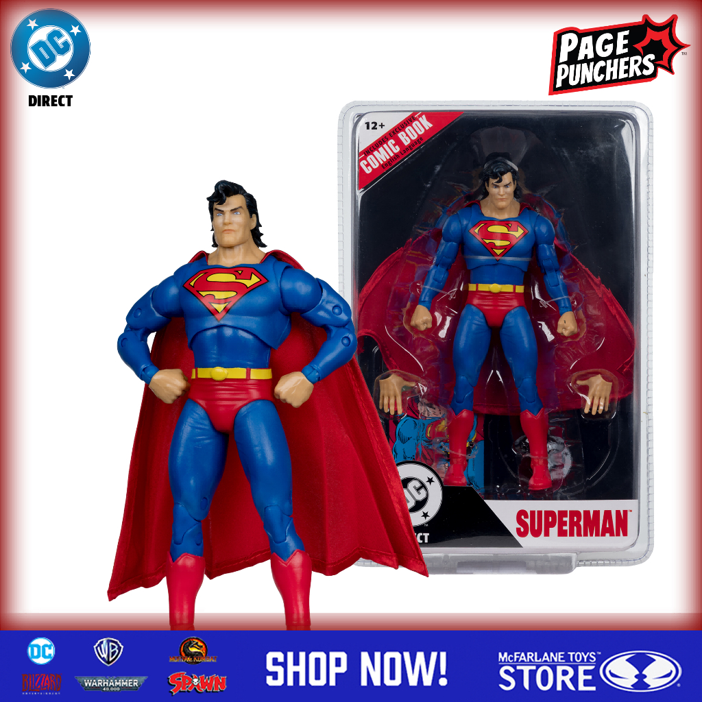 [มีในสต็อก] McFarlane Toys Superman (Zero Hour) NO Comic (Page Punchers) แอ็คชั่นฟิกเกอร์ขนาด 7 นิ้ว