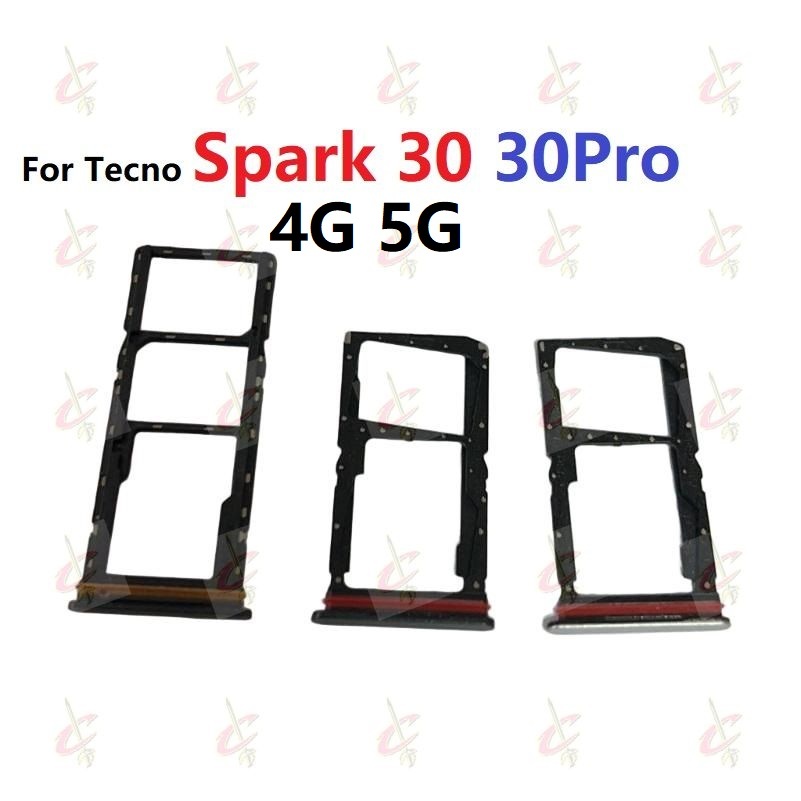 ซิมการ์ดถาดผู้ถือกรอบ LCD สําหรับ Tecno Spark 30 Pro 4G 5G KL6 KL7 KL8