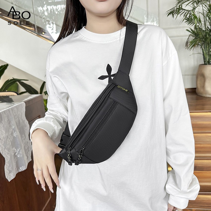 ABOSOLE เอวแพ็ค Cross Body ผู้ชาย กันน้ํา สําหรับเดินทางกลางแจ้ง