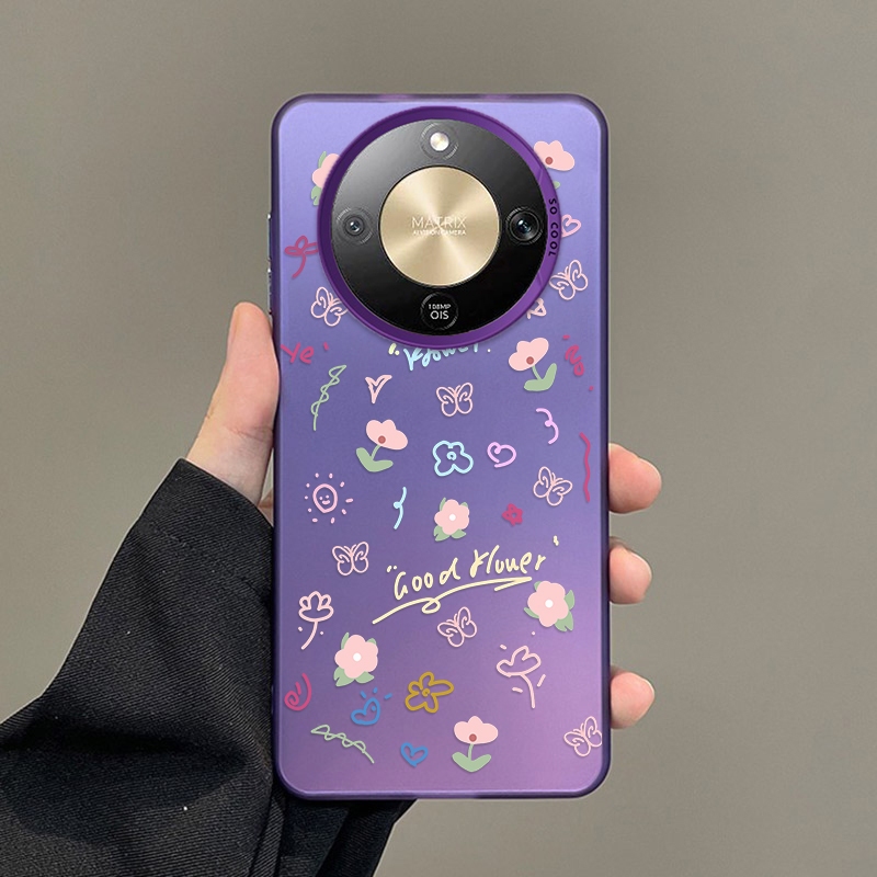 Honor X9d 5G honorX9d Beauty Flower Case สี Silver Casing ทนทาน Soft Bumper Cover