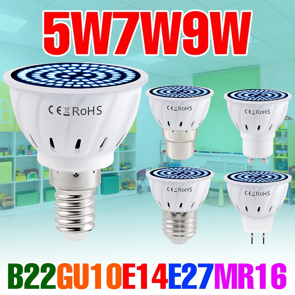 9W E27 LED หลอดไฟฆ่าเชื้อ 220V E14 Ice Blue Fill โคมไฟ MR16 การกําจัดไร GU10 กําจัดฟอร์มาลดีไฮด์ประห
