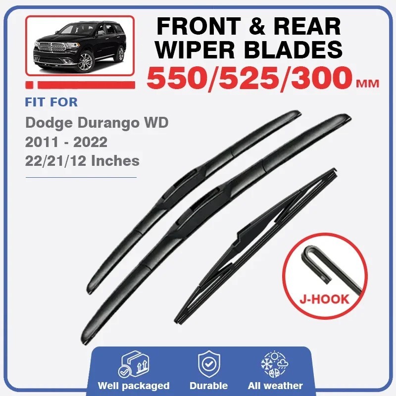 ใบปัดน้ําฝนด้านหน้า/ด้านหน้าด้านหลังสําหรับ Dodge Durango WD 2011 - 2022
