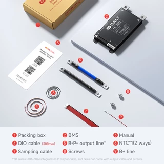 DALY สมาร์ท BMS บลูทูธในตัว 30A–200A 4S–8S 7S-24S Li-ion / LiFePO4 / LTO แบตเตอรี่หลายสาย BMS