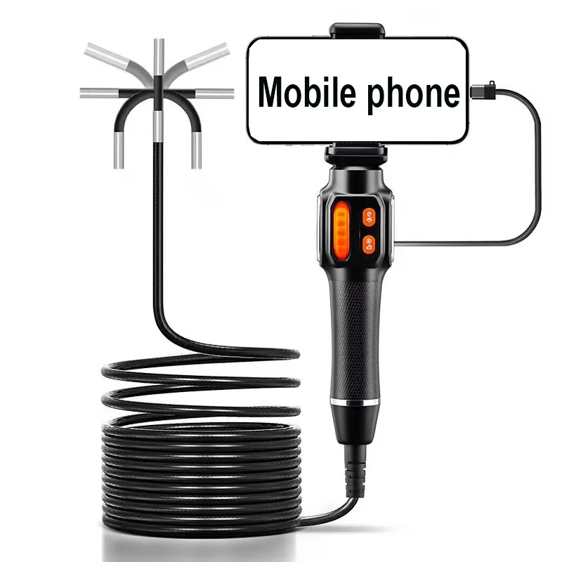 360° Two-Way Rotary Articulent Endoscope กล้อง 1080P 6 มม.รถตรวจสอบ Borescope อุตสาหกรรม Endoscope โทรศัพท์มือถือจอแสดงผล