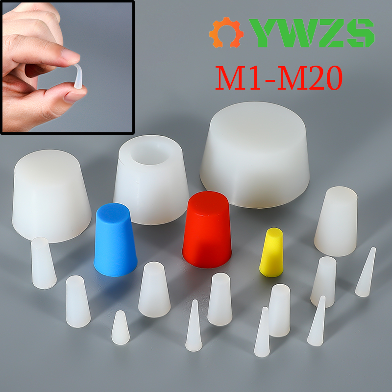 M1-M20 ปะเก็นยางทรงกรวยและซีลซิลิโคนทนความร้อน-ปลั๊ก,แผ่น,แหวนซีลฝาครอบสําหรับผงเคลือบด้วยไฟฟ้าสีหลุมป้องกัน