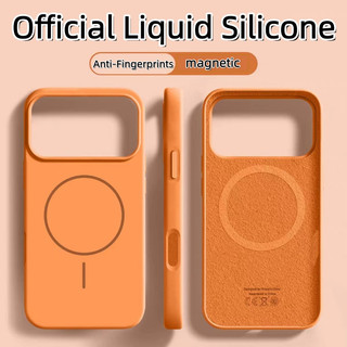 ใหม่อย่างเป็นทางการสีส้มซิลิโคนเหลวแม่เหล็กเคสโทรศัพท์สําหรับiPhone 17 16 15 14 13 12 Pro MaxกรณีกันกระแทกปลอกiPhone 17 Air 16 15 14 plus Anti-Fingerprintsปกหลัง