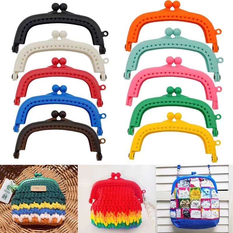 ปากกระเป๋าเรซิ่น ปากปิ๊กแป๊ก พร้อมหูหิ้ว เฟรมกระเป๋า Kiss Clasp อะไหล่ทำกระเป๋า DIY สไตล์วินเทจ(ชุด 10 สี) - รูปที่ 6