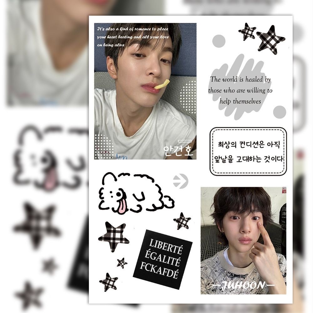 8ชิ้นเด็กชายเกาหลีกลุ่ม คอร์ติส สติกเกอร์ ทําเอง โทรศัพท์กระเป๋าเดินทางแล็ปท็อปขวดสมุดสติกเกอร์ - รูปที่ 6