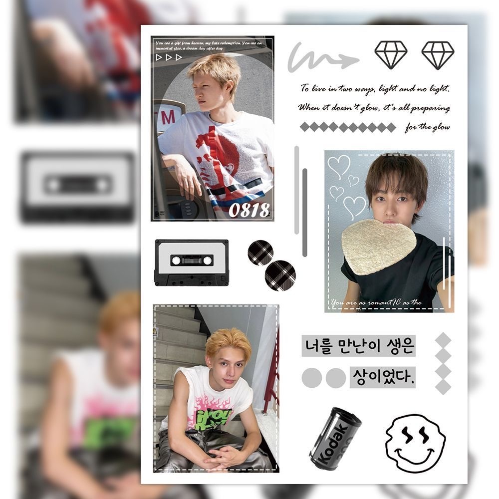 8ชิ้นเด็กชายเกาหลีกลุ่ม คอร์ติส สติกเกอร์ ทําเอง โทรศัพท์กระเป๋าเดินทางแล็ปท็อปขวดสมุดสติกเกอร์ - รูปที่ 4