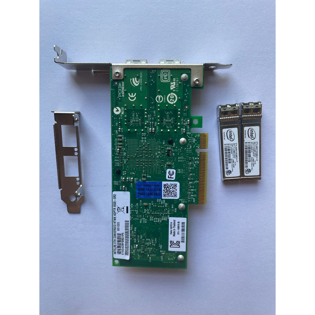 [คลังสินค้าพร้อม] intel X520-SR2 SFP Dual Port 10G การ์ดเครือข่าย 82599ES ชิปหลักการ์ดเครือข่ายใยแก้