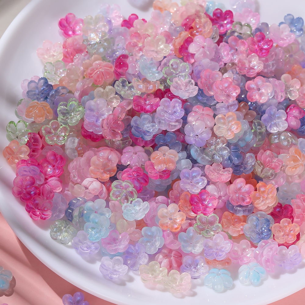 St.kunkka 9.5 * 10 มม. Lily of the Valley Pearlescent ลูกปัดแก้ว 20 ชิ้นเหมาะสําหรับ DIY สร้อยข้อมือ, สร้อยคอ