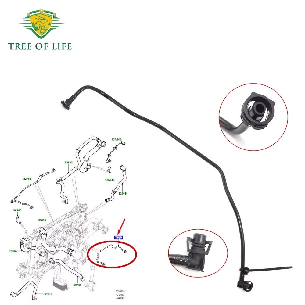 รถ Cooling ระบบท่ออ่างเก็บน้ําท่อสําหรับ Jaguar F-Pace XE XF สําหรับ Range Rover Velar 2.0L ดีเซลเคร