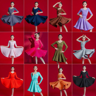 ชุดเต้นรำละตินแขนกลาง สำหรับการฝึกซ้อมและแข่งขัน ออกแบบมาอย่…