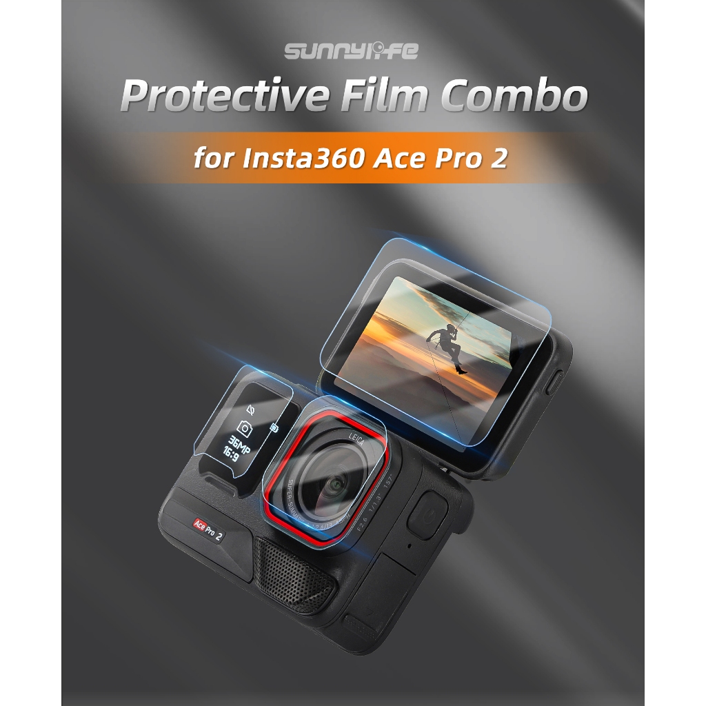 ฟิล์มป้องกันเลนส์สําหรับ Insta360 Ace Pro 2 ฟิล์มกันรอยป้องกันการระเบิด 0.33 มม. บางเฉียบ