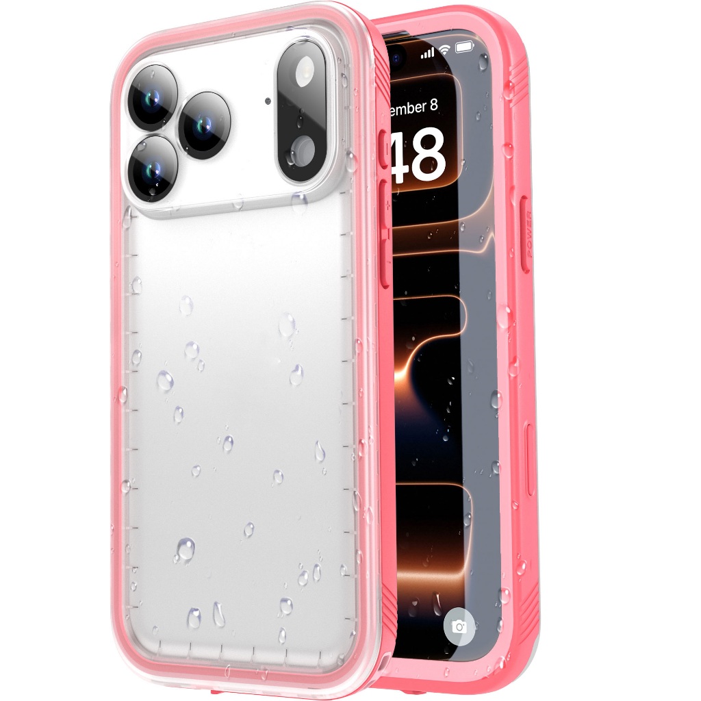 Sokusin IP68 เคสกันน้ําสําหรับ iPhone 17 Pro Max Air Back Frosted Clear Full Body ทหารกันกระแทกในตัวป้องกันหน้าจอกล้อง Protector