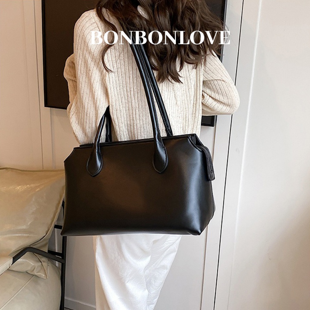 BONBONLOVE กระเป๋าถือแบบ tote สำหรับผู้หญิงสไตล์เกาหลี หนังมัตต์ ความจุมาก