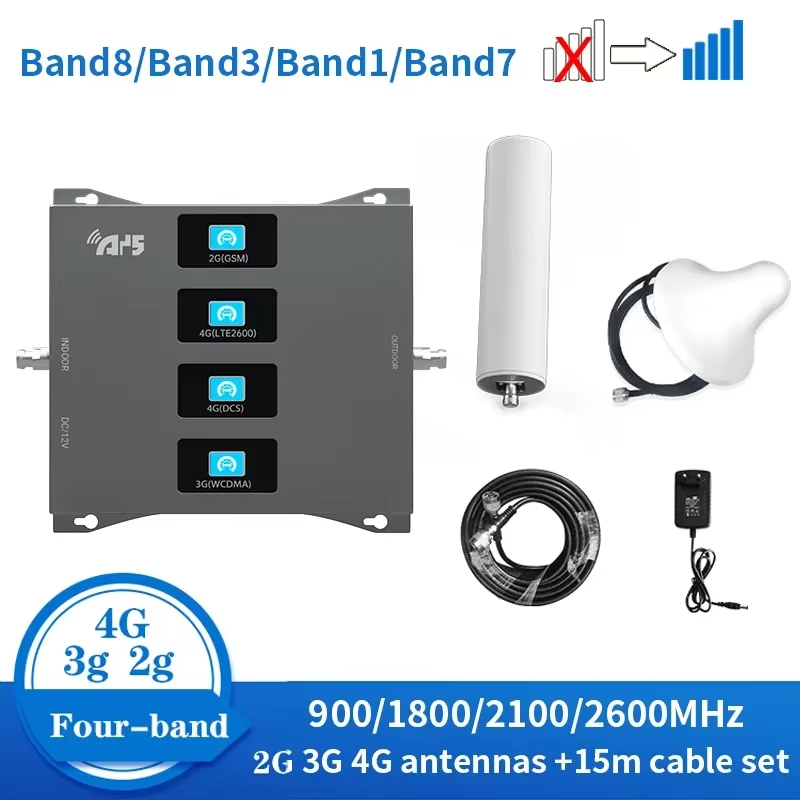 【 จัดส่ง2วัน 】4-Band เครื่องดูดสัญญาณโทรศัพท์ รองรับสัญญาณมือถือ 3G, 4G, 5G Singnal Booster 800MHz 9