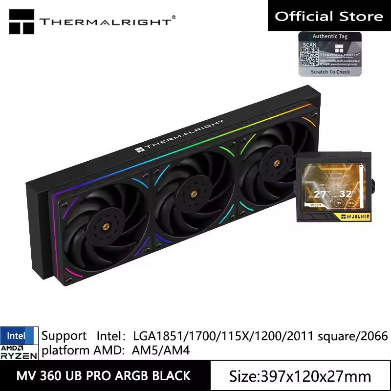 Thermalright MJOLNIR VISION 360 UB PRO ARGB BLACK Cpu Liquid Cooler MV360 UB PRO/X ARGB Black&White