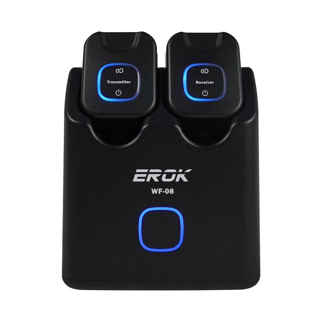 EROK WF-08 5.8GHz Wireless Audio System 24bit/48KHz Lossless Audio, 6 ช่อง 30m Stable Transmission, 