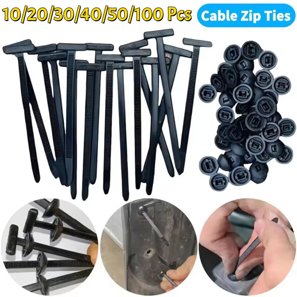 🚚ท้องถิ่น🚚 100 ชิ้นไนลอนสายผูกหัวเข็มขัดปุ่ม Pin Self-Locking Heavy Duty Zip Ties สายเคเบิลคงที่ Universal