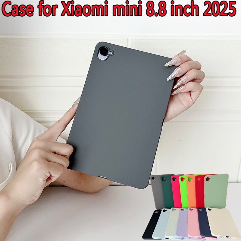 เคสซิลิโคนสีทึบสําหรับ Xiaomi Pad Mini 8.8 นิ้ว 2025 กันน้ําคราบคุณภาพสูง TPU ผิวเหมาะสําหรับ Xiaomi Pad mini 8.8 ฝาหลัง