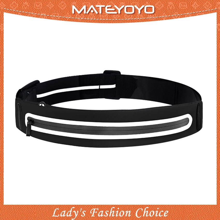 MATEYOYO กระเป๋าคาดเอวกีฬามัลติฟังก์ชั่นปรับกันน้ำยืดหยุ่นแถบสะท้อนแสงกระเป๋าเข็มขัดวิ่ง