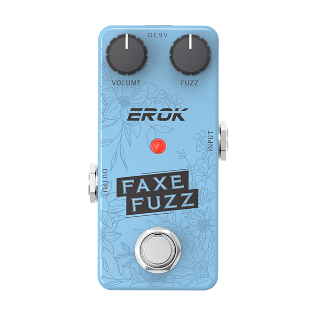 EROK BS-08 FAXE FUZZ Guitar Pedal - Classic Fuzz Tone, Low Volume Clean-Up, VOLUME/FUZZ Knobs, True 
