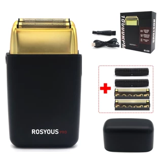 ROSYOUS RS620 เครื่องโกนหนวดตัดผมมืออาชีพ 10000RPM เครื่องโกนหนวดไฟฟ้าฟอยล์คู่สําหรับผู้ชายเครื่องกันหนวดเคราตัดผม