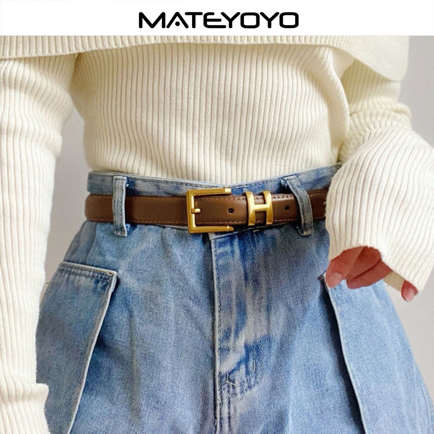 MATEYOYO เข็มขัดผู้หญิง Elegant แบบสายยาว ทำจากหนังวัวคุณภาพ สามารถปรับขนาดได้ ราคา ถูกที่สุด ดีลบีเคเค แกลเลอรีภาพที่ 2
