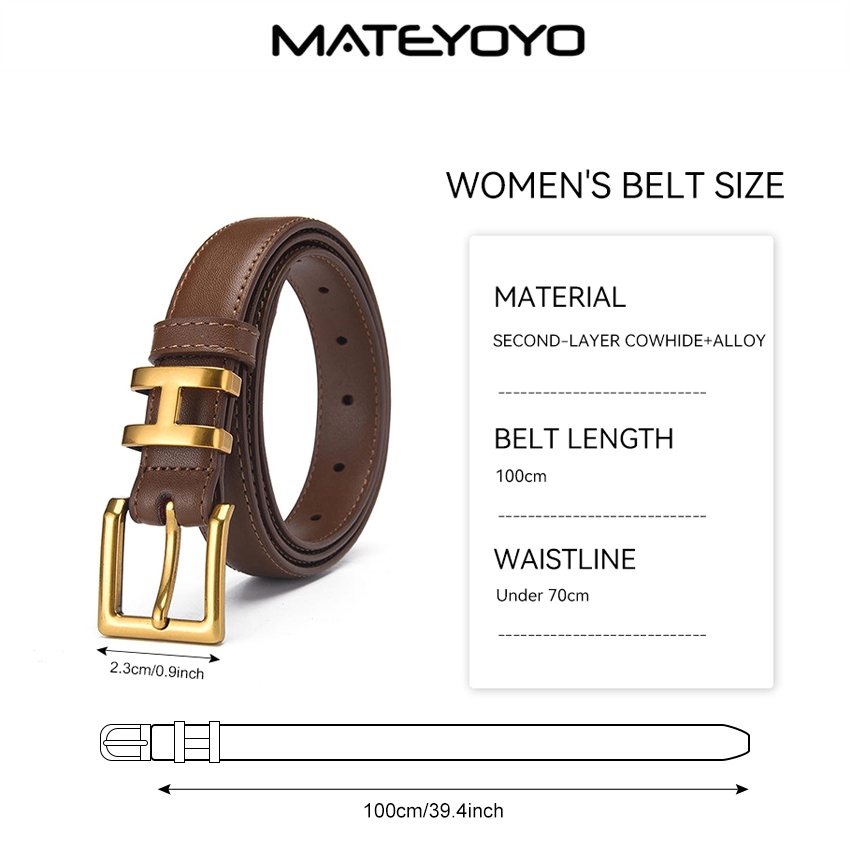 MATEYOYO เข็มขัดผู้หญิง Elegant แบบสายยาว ทำจากหนังวัวคุณภาพ สามารถปรับขนาดได้ ราคา ถูกที่สุด ดีลบีเคเค แกลเลอรีภาพที่ 7