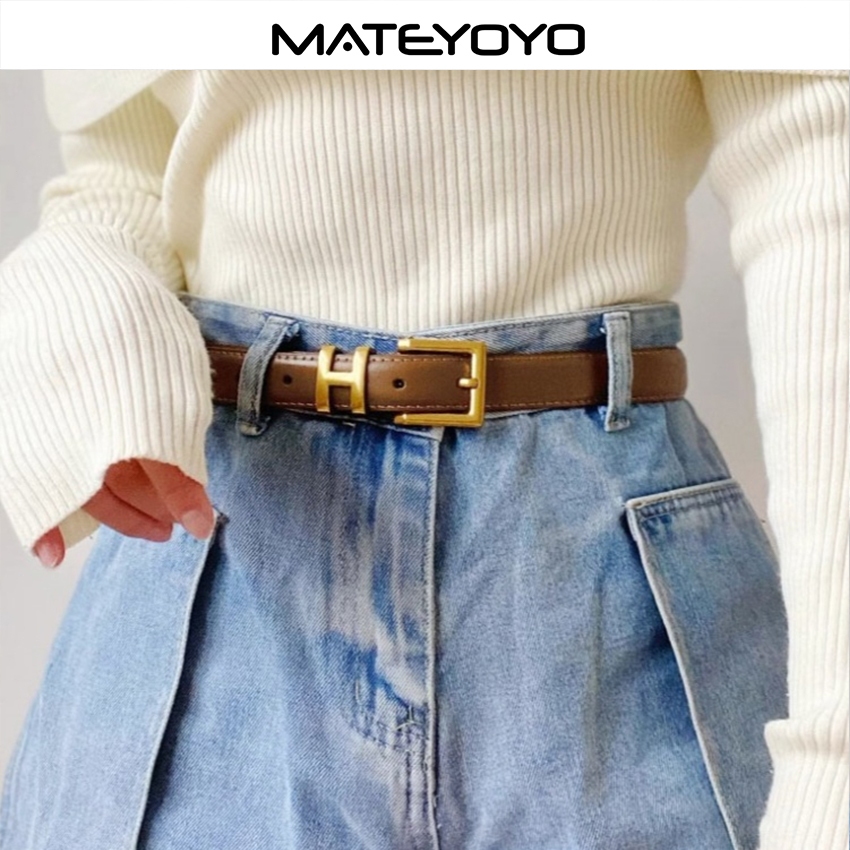 MATEYOYO เข็มขัดผู้หญิง Elegant แบบสายยาว ทำจากหนังวัวคุณภาพ สามารถปรับขนาดได้ ราคา ถูกที่สุด ดีลบีเคเค แกลเลอรีภาพที่ 3