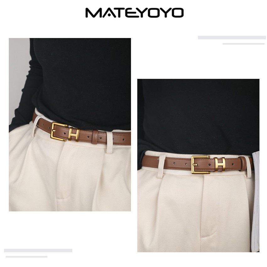 MATEYOYO เข็มขัดผู้หญิง Elegant แบบสายยาว ทำจากหนังวัวคุณภาพ สามารถปรับขนาดได้ ราคา ถูกที่สุด ดีลบีเคเค แกลเลอรีภาพที่ 4